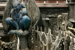 Stone-Gargoyle-Prop-with-Coffin-Paneling-and-Graveyard-Fencing